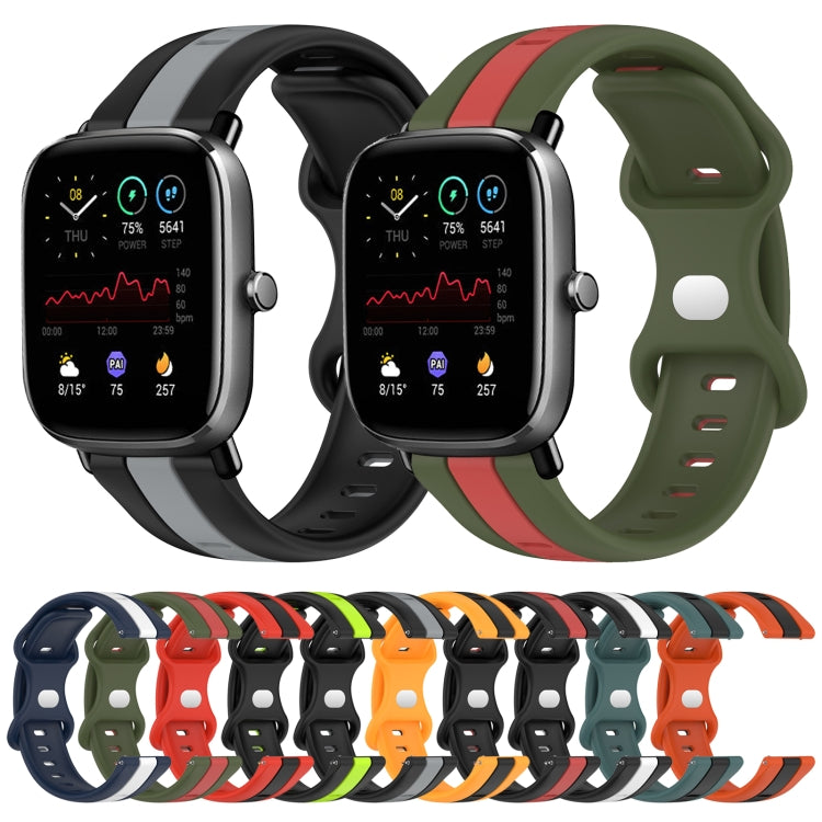 For Amazfit GTS 2 Mini 20mm Butterfly Buckle Two-Color Silicone Watch Band(Red+Army Green) - free shipping - PMC TechLife - Order now!