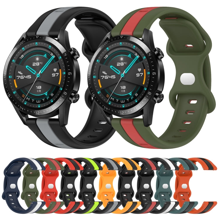 For Huawei Watch GT2 42mm 20mm Butterfly Buckle Two-Color Silicone Watch Band(Red+Black) - free shipping - PMC TechLife - Order now!