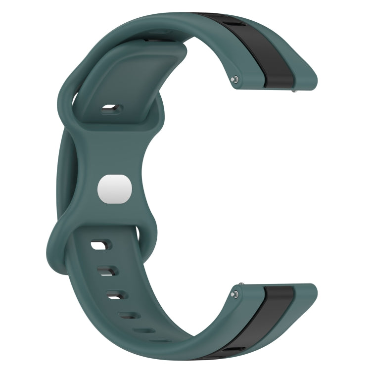 For Huawei Watch 2 20mm Butterfly Buckle Two-Color Silicone Watch Band(Green+Black) - free shipping - PMC TechLife - Order now!