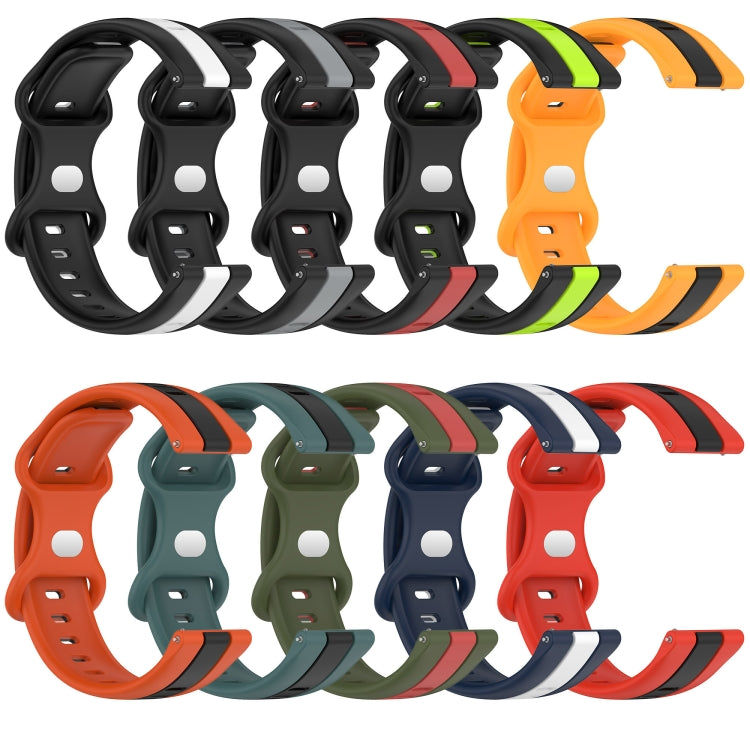 For Huawei Watch 2 20mm Butterfly Buckle Two-Color Silicone Watch Band(Black+Grey) - free shipping - PMC TechLife - Order now!