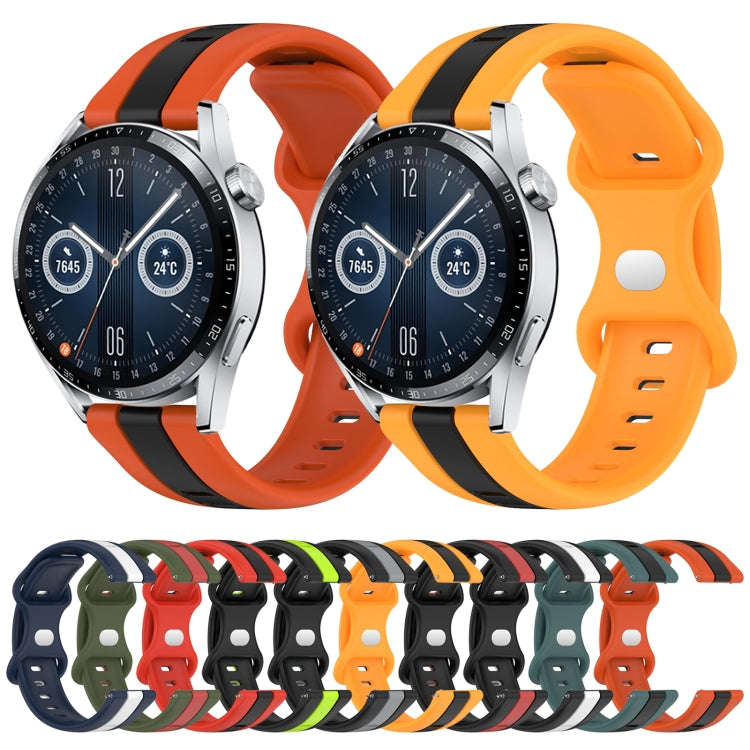 For Huawei Watch GT3 46mm 20mm Butterfly Buckle Two-Color Silicone Watch Band(Black+Red) - free shipping - PMC TechLife - Order now!