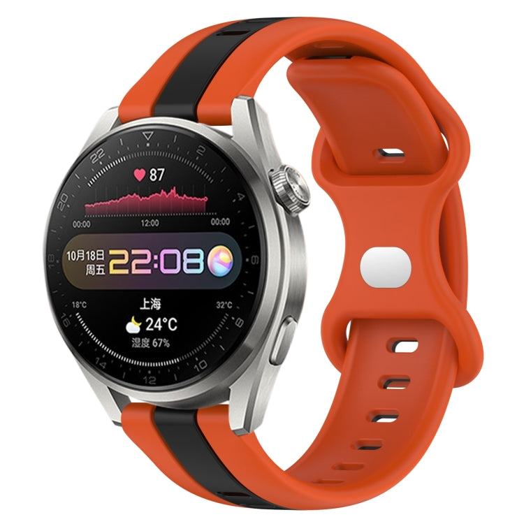 For Huawei Watch 3 Pro New 20mm Butterfly Buckle Two-Color Silicone Watch Band(Orange+Black) - free shipping - PMC TechLife - Order now!