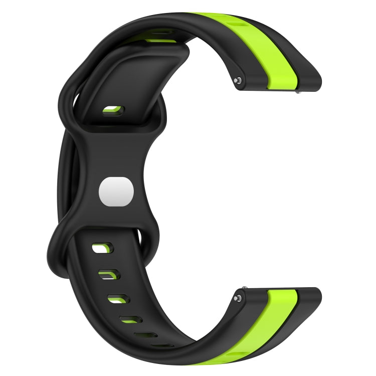 For Huawei Watch 3 Pro 20mm Butterfly Buckle Two-Color Silicone Watch Band(Black+Green) - free shipping - PMC TechLife - Order now!