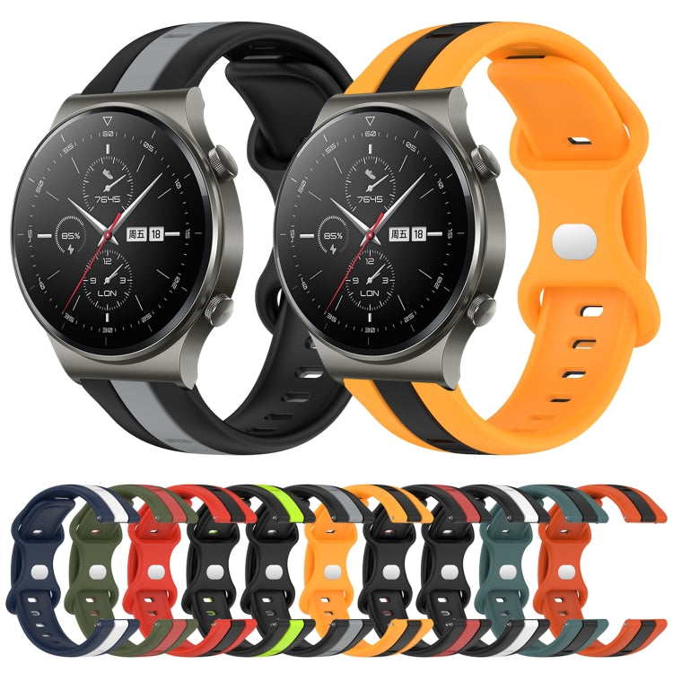 For Huawei GT2 Pro 20mm Butterfly Buckle Two-Color Silicone Watch Band(Green+Black) - free shipping - PMC TechLife - Order now!