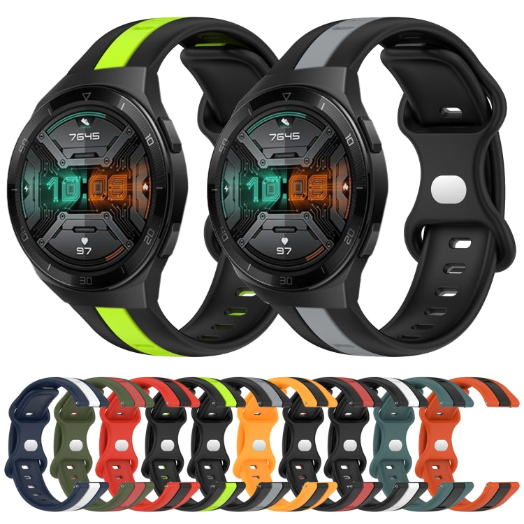 For Huawei Watch GT 2E 20mm Butterfly Buckle Two-Color Silicone Watch Band(Black+Grey) - free shipping - PMC TechLife - Order now!