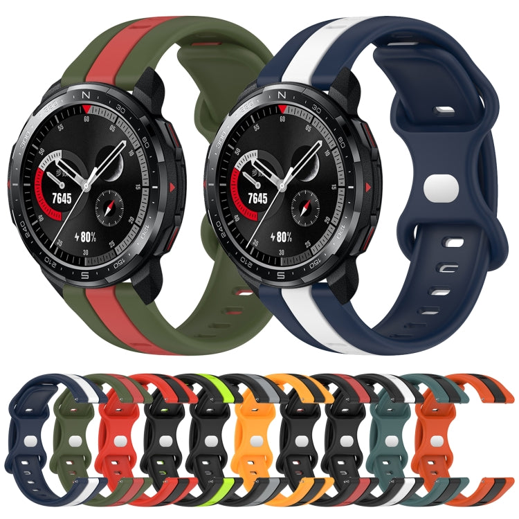 For Honor Watch GS Pro 20mm Butterfly Buckle Two-Color Silicone Watch Band(Black+Red) - free shipping - PMC TechLife - Order now!