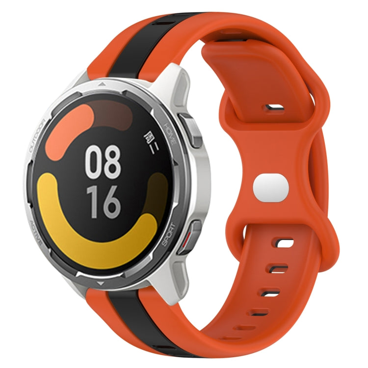 For Xiaomi MI Watch Color 2 22mm Butterfly Buckle Two-Color Silicone Watch Band(Orange+Black) - free shipping - PMC TechLife - Order now!