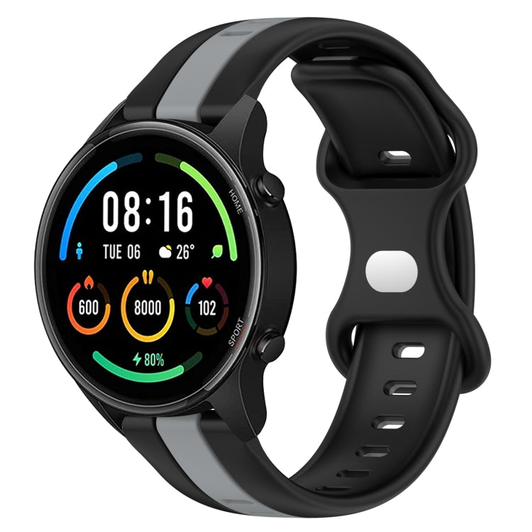 For Xiaomi MI Watch Sport 22mm Butterfly Buckle Two-Color Silicone Watch Band(Black+Grey) - free shipping - PMC TechLife - Order now!