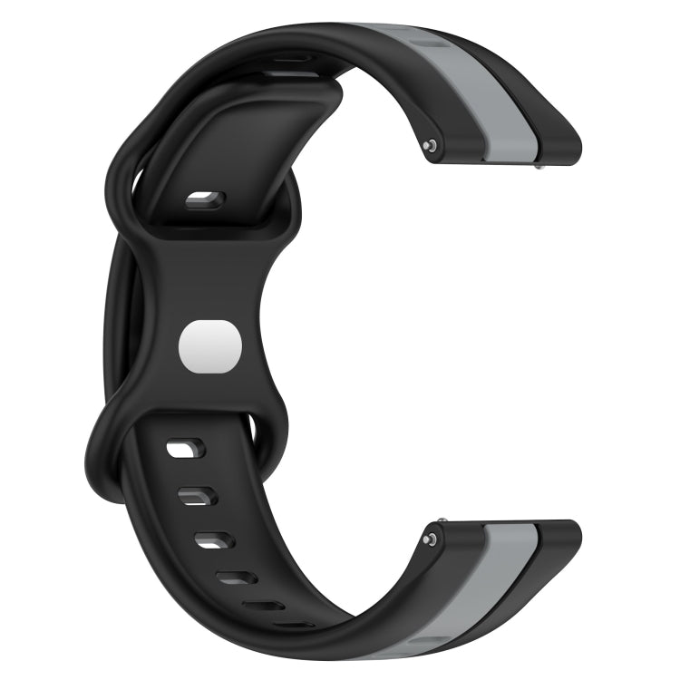 For Xiaomi MI Watch Sport 22mm Butterfly Buckle Two-Color Silicone Watch Band(Black+Grey) - free shipping - PMC TechLife - Order now!