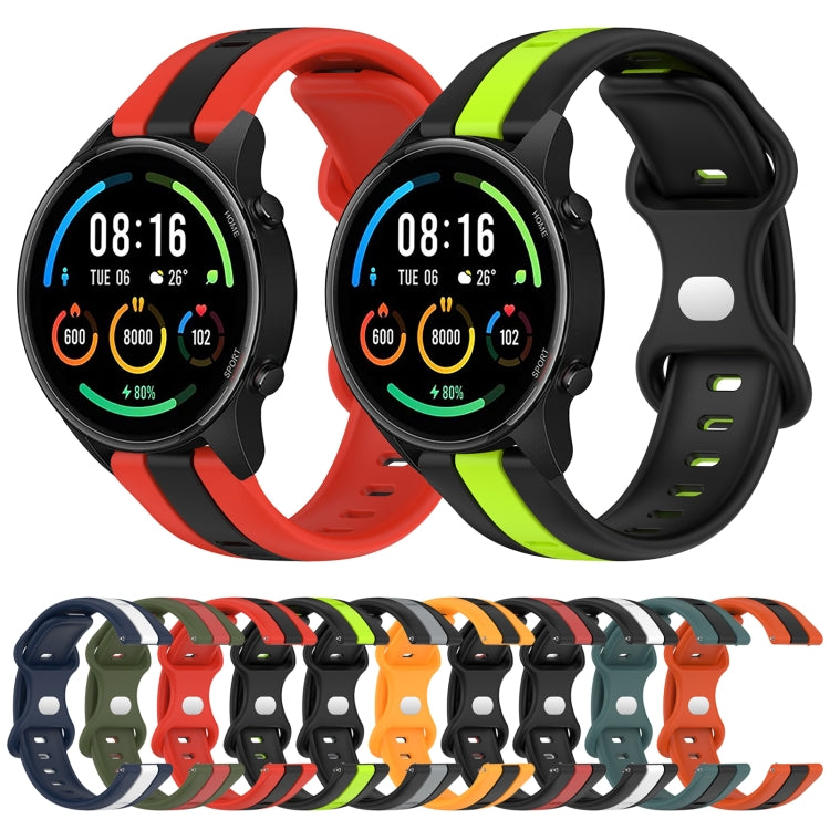 For Xiaomi MI Watch Sport 22mm Butterfly Buckle Two-Color Silicone Watch Band(White+Blue) - free shipping - PMC TechLife - Order now!