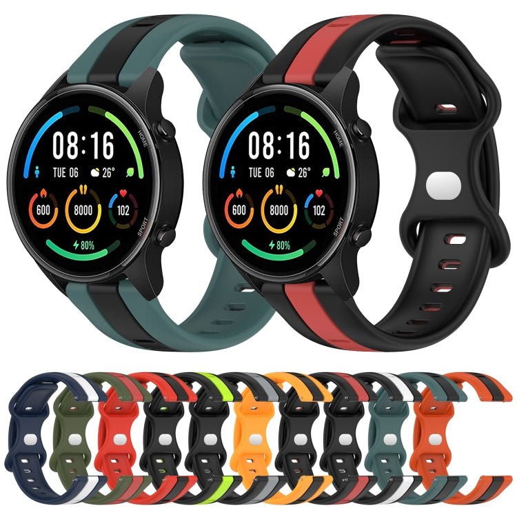 For Xiaomi MI Watch Color 22mm Butterfly Buckle Two-Color Silicone Watch Band(Black+Yellow) - free shipping - PMC TechLife - Order now!