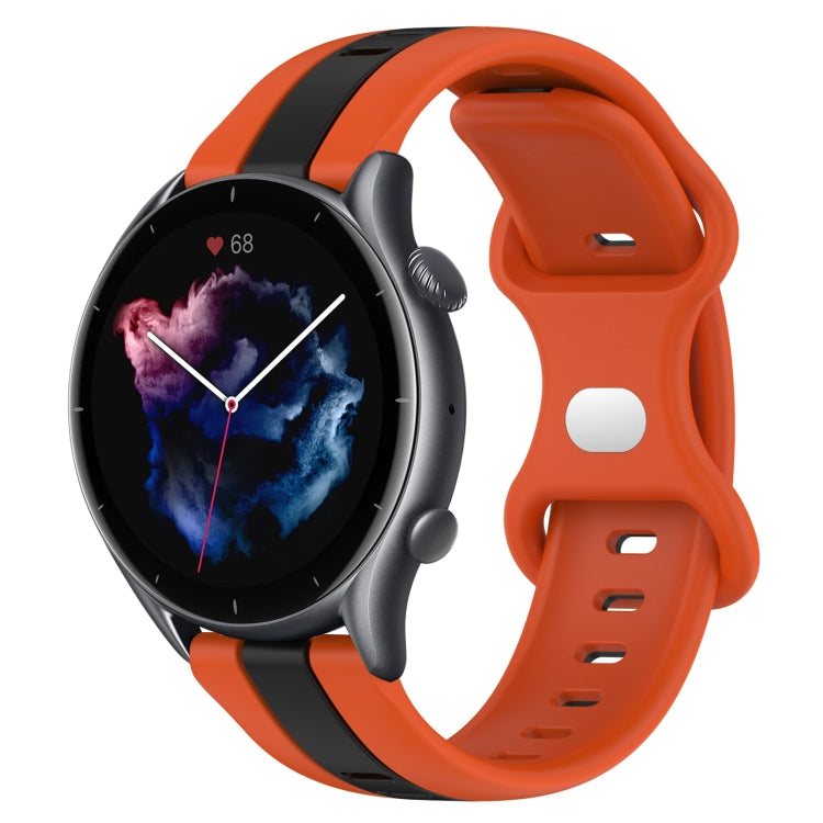 For Amazfit GTR 3 Pro 22mm Butterfly Buckle Two-Color Silicone Watch Band(Orange+Black) - free shipping - PMC TechLife - Order now!