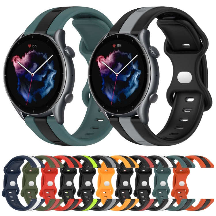 For Amazfit GTR 3 Pro 22mm Butterfly Buckle Two-Color Silicone Watch Band(Black+Red) - free shipping - PMC TechLife - Order now!