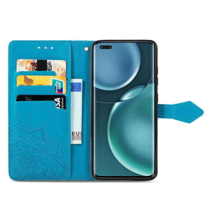 For Honor Magic 4 Pro Mandala Flower Embossed Leather Phone Case(Blue) - Honor Cases by PMC TechLife | Online Shopping South Africa | PMC TechLife | Buy Now Pay Later Mobicred