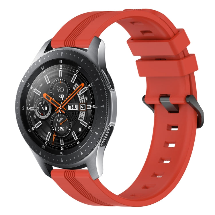 For Samsung Galaxy Watch 46mm 22mm Concave Striped Slicone Watch Band(Red) - free shipping - PMC TechLife - Order now!