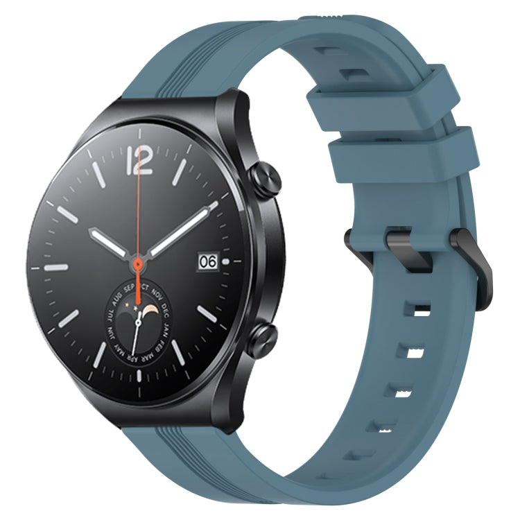 For Xiaomi MI Watch S1 22mm Concave Striped Slicone Watch Band(Rock Cyan) - free shipping - PMC TechLife - Order now!