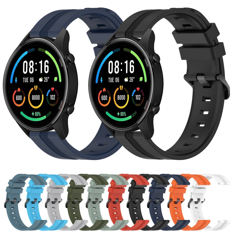 For Xiaomi MI Watch Color 22mm Concave Striped Slicone Watch Band(Black) - free shipping - PMC TechLife - Order now!