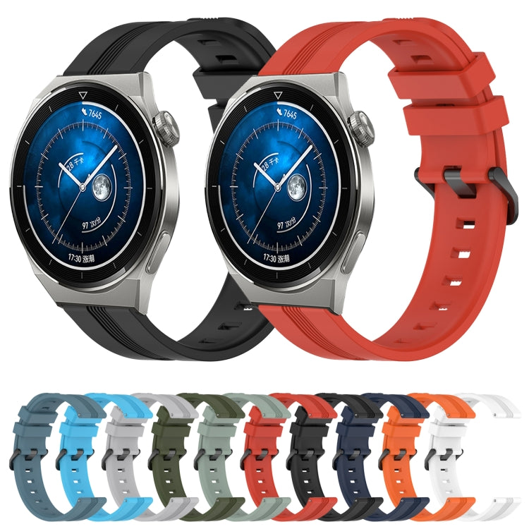 For Huawei Watch GT3 Pro 46mm 22mm Concave Striped Slicone Watch Band(White) - free shipping - PMC TechLife - Order now!