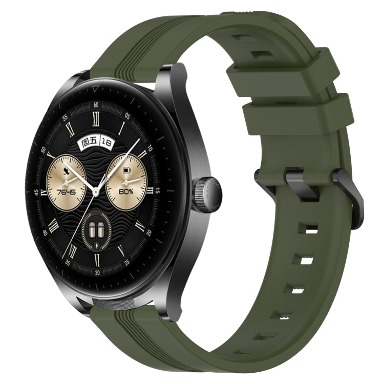 For Huawei Watch Buds 22mm Concave Striped Slicone Watch Band(Army Green) - free shipping - PMC TechLife - Order now!