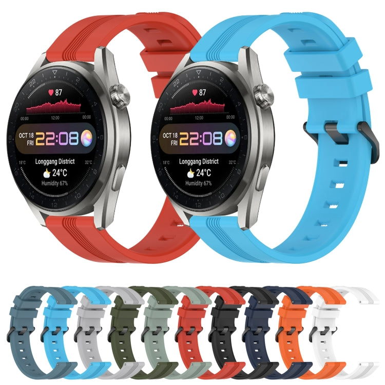 For Huawei Watch 3 Pro New 22mm Concave Striped Slicone Watch Band(Orange) - free shipping - PMC TechLife - Order now!