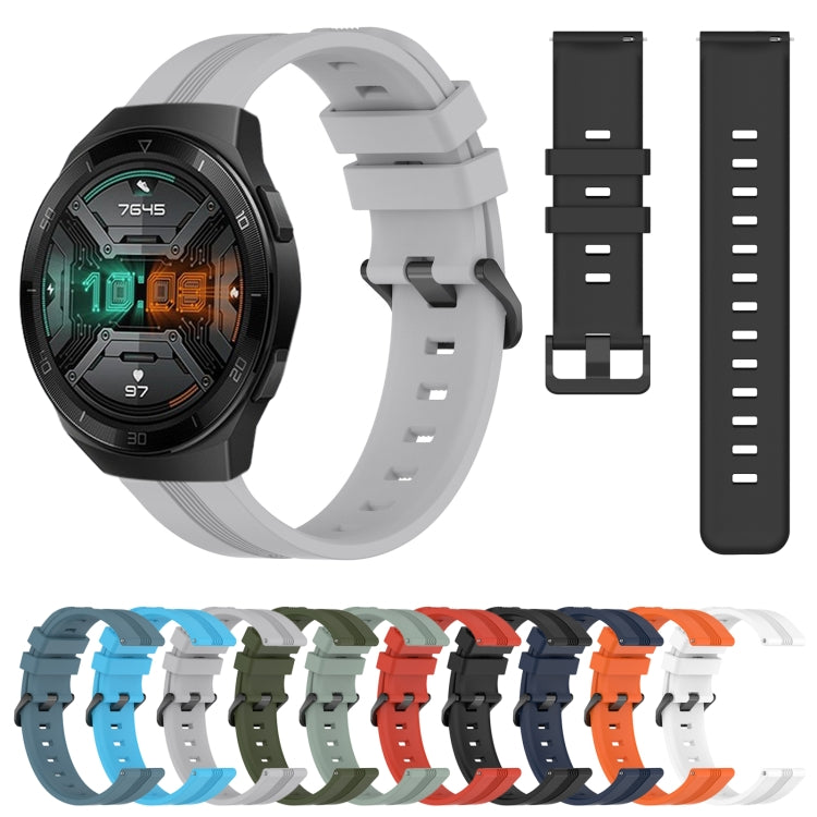 For Huawei Watch GT 2E 22mm Concave Striped Slicone Watch Band(Black) - free shipping - PMC TechLife - Order now!