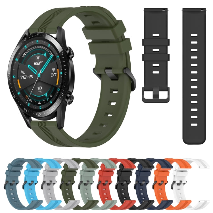 For Huawei GT2 46mm 22mm Concave Striped Slicone Watch Band(Orange) - free shipping - PMC TechLife - Order now!