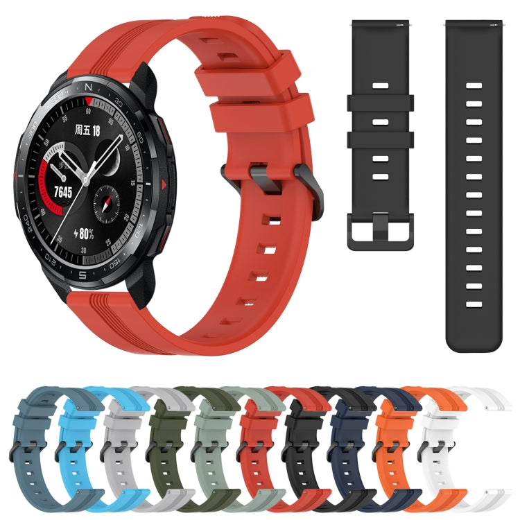 For Honor Watch GS Pro 22mm Concave Striped Slicone Watch Band(Black) - free shipping - PMC TechLife - Order now!