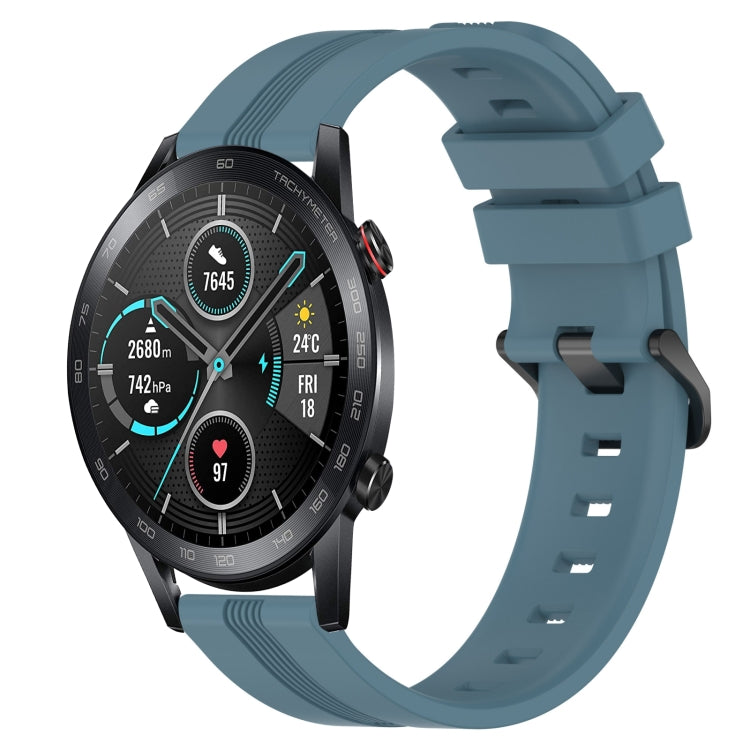 For Honor Magic Watch 2 46mm 22mm Concave Striped Slicone Watch Band(Rock Cyan) - free shipping - PMC TechLife - Order now!