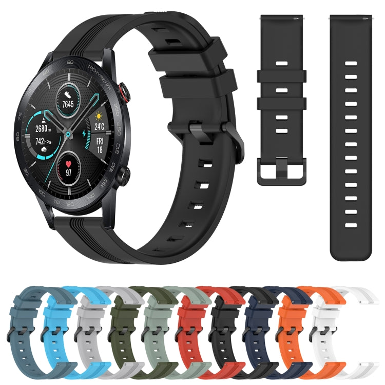 For Honor Magic Watch 2 46mm 22mm Concave Striped Slicone Watch Band(Grey) - free shipping - PMC TechLife - Order now!