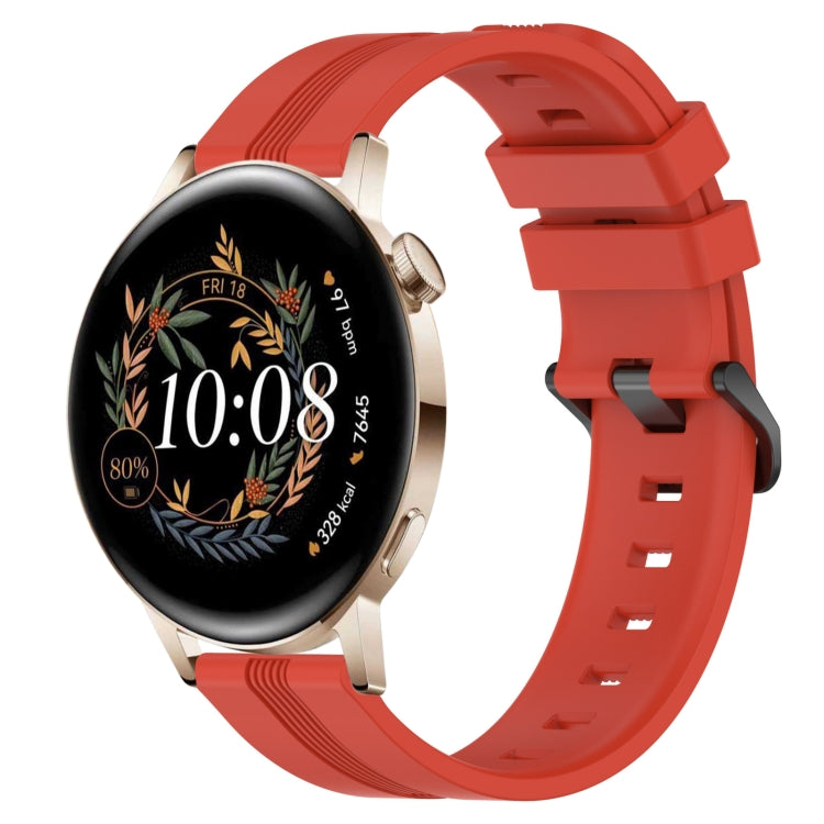 For Huawei Watch GT3 42mm 20mm Concave Striped Slicone Watch Band(Red) - free shipping - PMC TechLife - Order now!