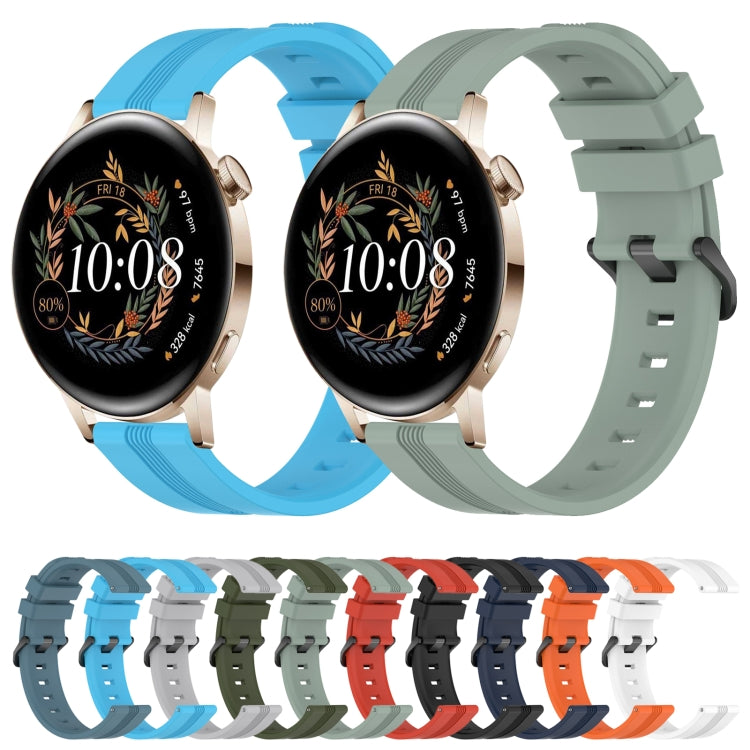 For Huawei Watch GT3 42mm 20mm Concave Striped Slicone Watch Band(Orange) - free shipping - PMC TechLife - Order now!