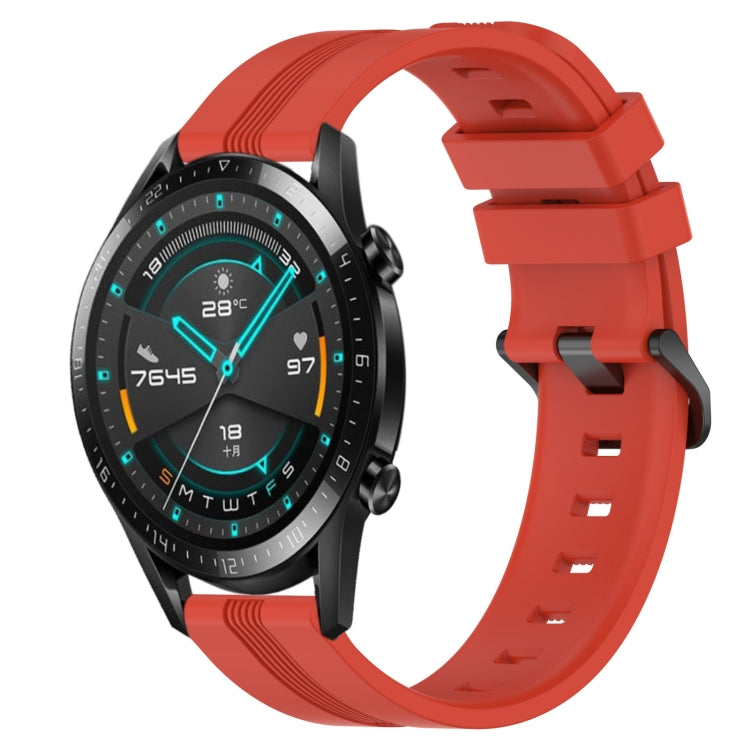 For Huawei Watch GT2 42mm 20mm Concave Striped Slicone Watch Band(Red) - free shipping - PMC TechLife - Order now!