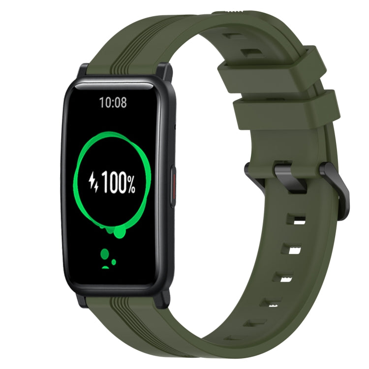 For Honor Watch ES 20mm Concave Striped Slicone Watch Band(Army Green) - free shipping - PMC TechLife - Order now!