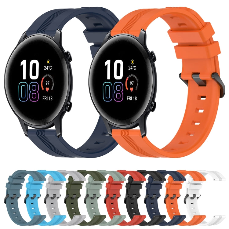 For Honor MagicWatch2 42mm 20mm Concave Striped Slicone Watch Band(Rock Cyan) - free shipping - PMC TechLife - Order now!
