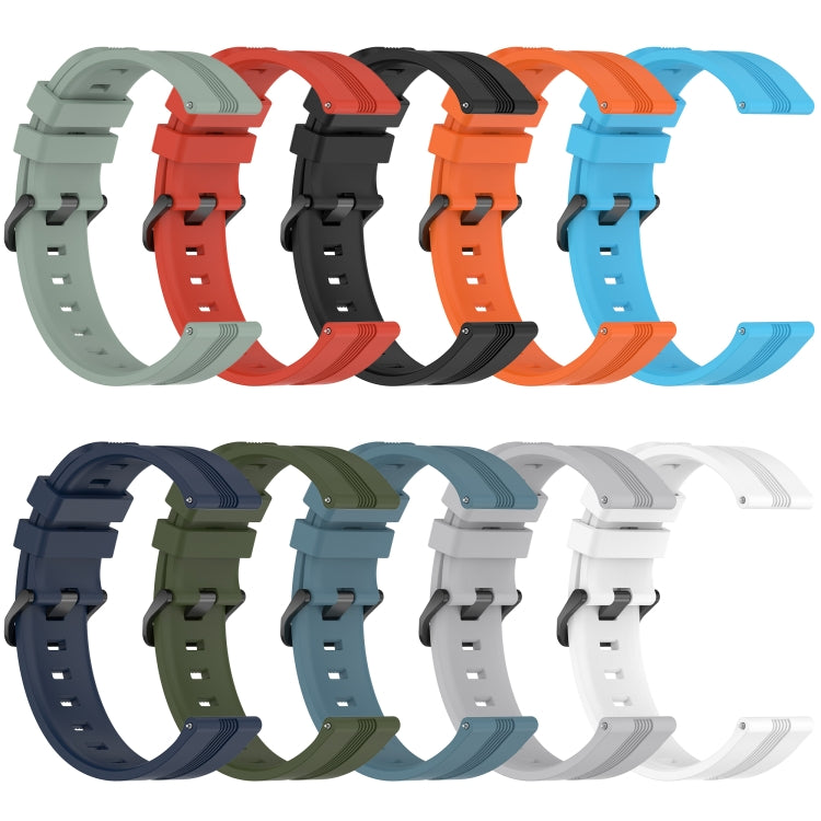 For Amazfit GTS 20mm Concave Striped Slicone Watch Band(Black) - Watch Bands by PMC TechLife | Online Shopping South Africa | PMC TechLife | Buy Now Pay Later Mobicred