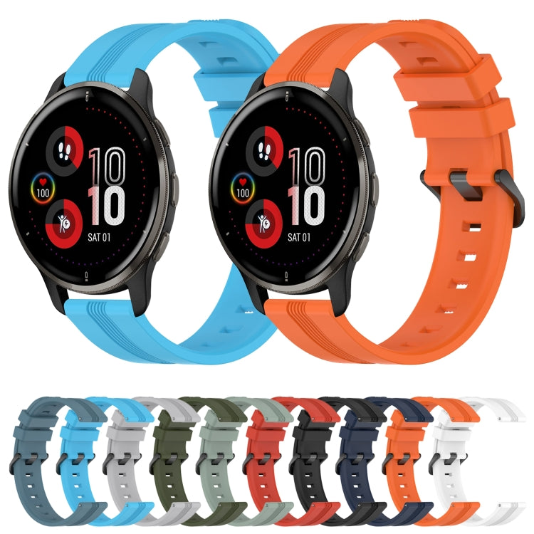 Compatible with Garmin Venu 2 Plus 20mm Concave Striped Slicone Watch Band(Rock Cyan) - free shipping - PMC TechLife - Order now!