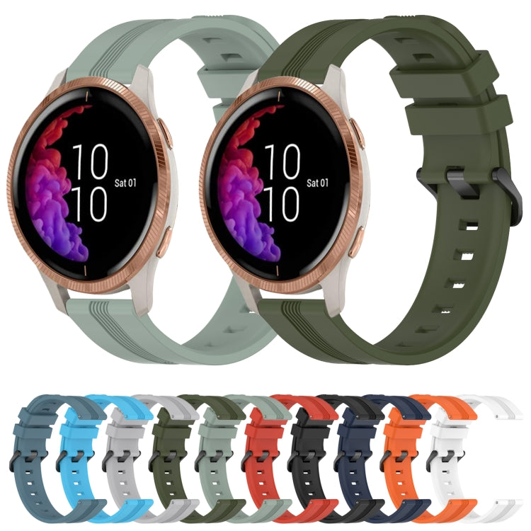 Compatible with Garmin Venu 20mm Concave Striped Slicone Watch Band(Orange) - free shipping - PMC TechLife - Order now!
