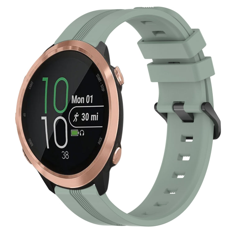 Compatible with Garmin Compatible witherunner 645 Music 20mm Concave Striped Slicone Watch Band(Grayish Green) - free shipping - PMC TechLife - Order now!