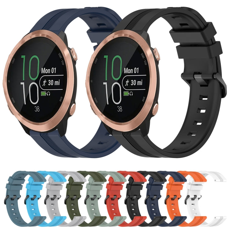 Compatible with Garmin Compatible witherunner 645 Music 20mm Concave Striped Slicone Watch Band(Rock Cyan) - free shipping - PMC TechLife - Order now!