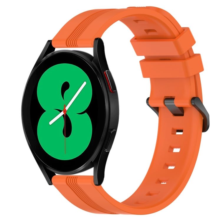 For Samsung Galaxy Watch4 44mm 20mm Concave Striped Slicone Watch Band(Orange) - free shipping - PMC TechLife - Order now!