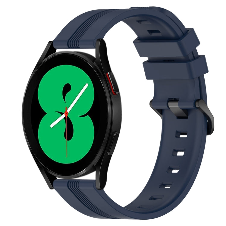 For Samsung Galaxy Watch4 44mm 20mm Concave Striped Slicone Watch Band(Navy Blue) - free shipping - PMC TechLife - Order now!