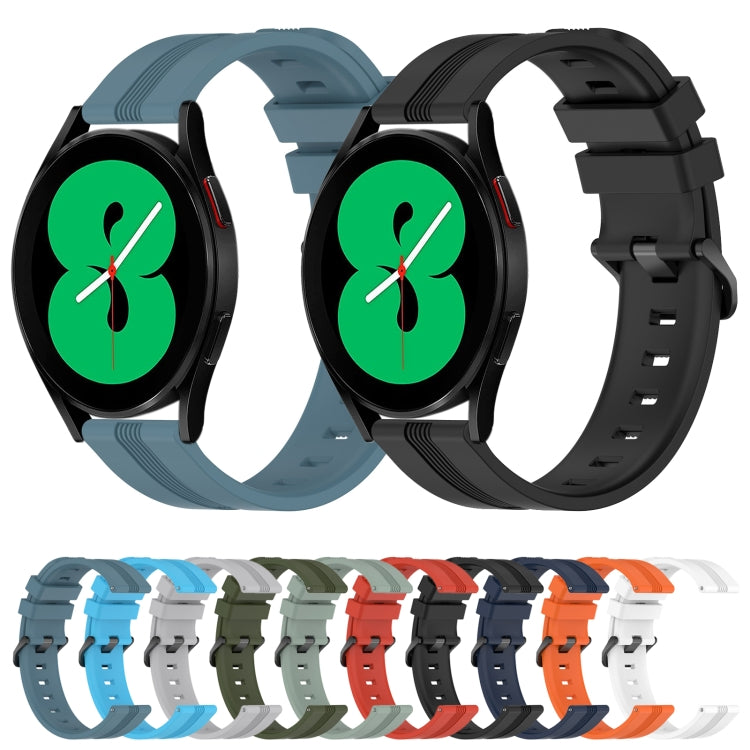For Samsung Galaxy Watch4 44mm 20mm Concave Striped Slicone Watch Band(Navy Blue) - free shipping - PMC TechLife - Order now!