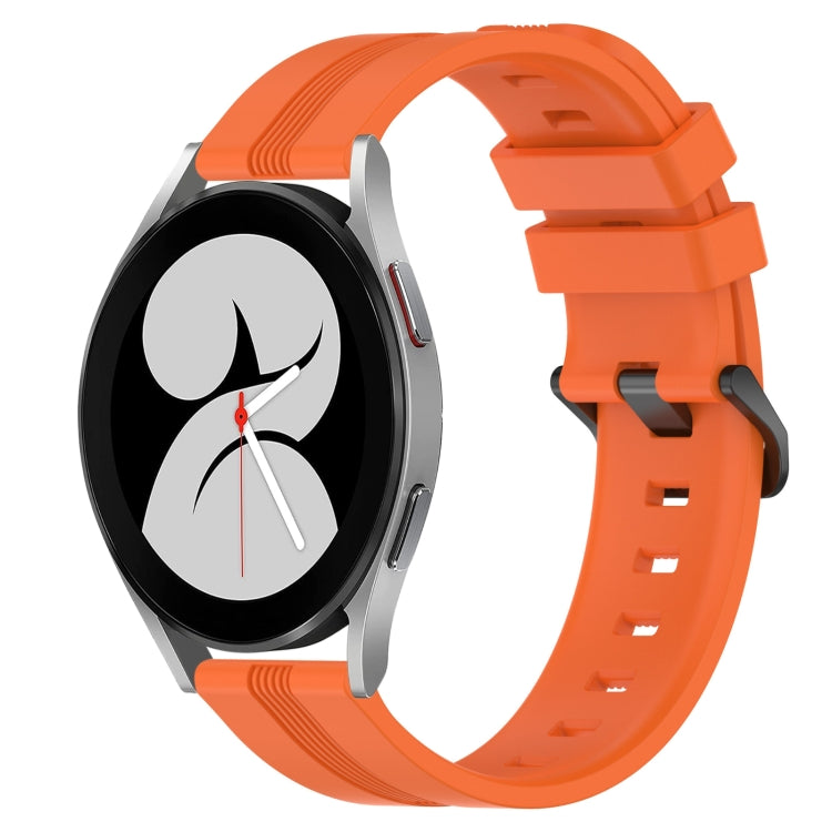 For Samsung Galaxy Watch4 40mm 20mm Concave Striped Slicone Watch Band(Orange) - free shipping - PMC TechLife - Order now!