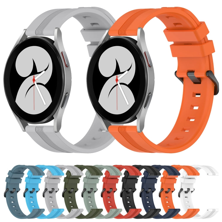 For Samsung Galaxy Watch4 40mm 20mm Concave Striped Slicone Watch Band(Army Green) - free shipping - PMC TechLife - Order now!