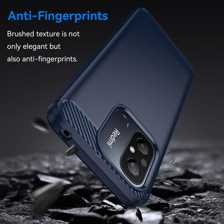 For Xiaomi Redmi 12C Brushed Texture Carbon Fiber TPU Phone Case(Blue) - free shipping - PMC TechLife - Order now!