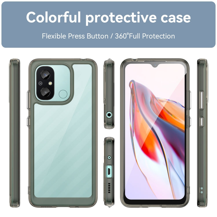 For Xiaomi Redmi 12C Colorful Series Acrylic + TPU Phone Case(Transparent Grey) - free shipping - PMC TechLife - Order now!