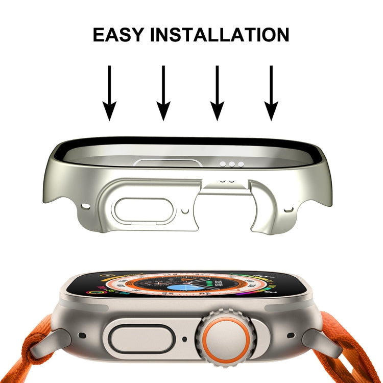 For Apple Watch Ultra / Ultra 2 49mm ENKAY Hat-Prince Waterproof Full Coverage PC Frame + 9H Tempered Glass Case(White) - Watch Cases by ENKAY | Online Shopping South Africa | PMC TechLife | Buy Now Pay Later Mobicred