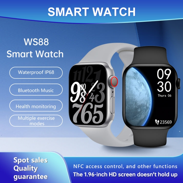 WS88 1.96 inch Color Screen Smart Watch,Support Heart Rate Monitoring / Blood Pressure Monitoring(Gold) - free shipping - PMC TechLife - Order now!