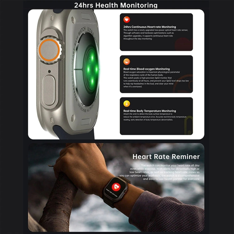 W800 Ultra 2.02 inch Color Screen Smart Watch,Support Heart Rate Monitoring / Blood Pressure Monitoring(Black) - free shipping - PMC TechLife - Order now!