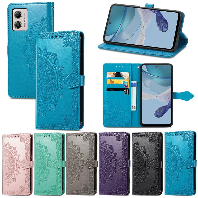 For Motorola  Moto G53 5G Mandala Flower Embossed Horizontal Flip Leather Phone Case(Green) - free shipping - PMC TechLife - Order now!